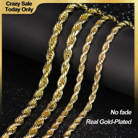 Belvra™ 14k Real Gold-Plated Rope Chain